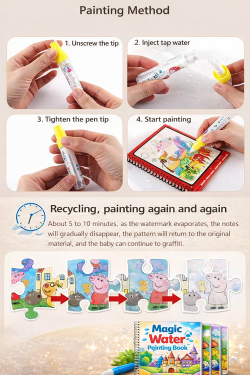 Reusable Magic Water Painting Book